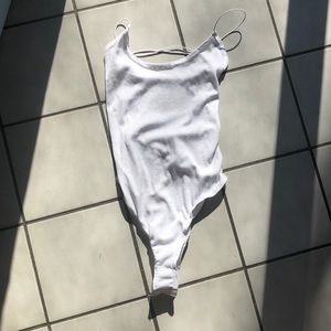 White Lace Back Bodysuit